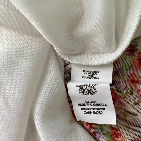 Ava & Grace Short Sleeve Lined Floral Print Top Women's Petite Medium - Picture 8 of 8